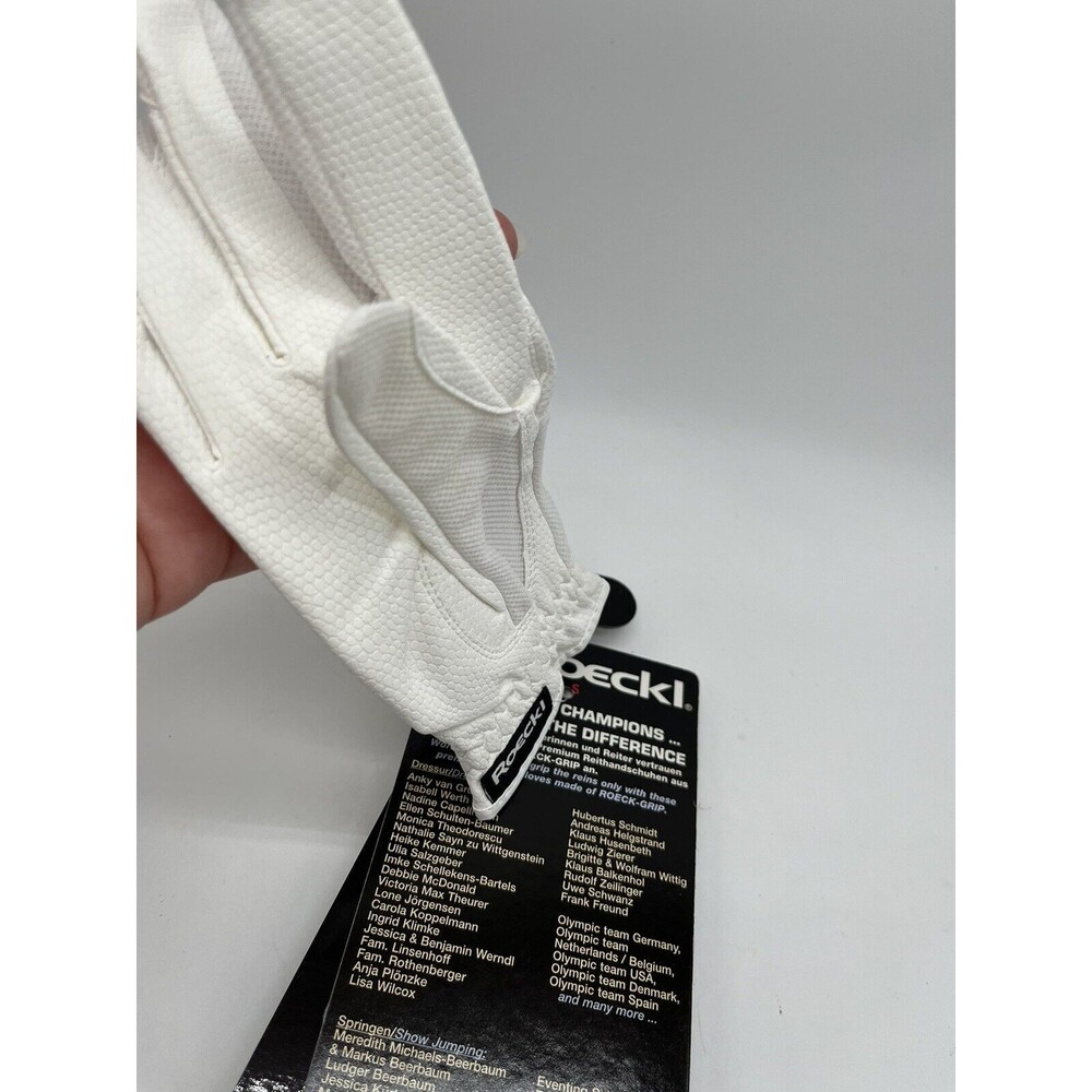 Roeckl Sports Roeck-Grip Equestrian Riding Gloves - White Size 6.5 - Picture 8 of 10